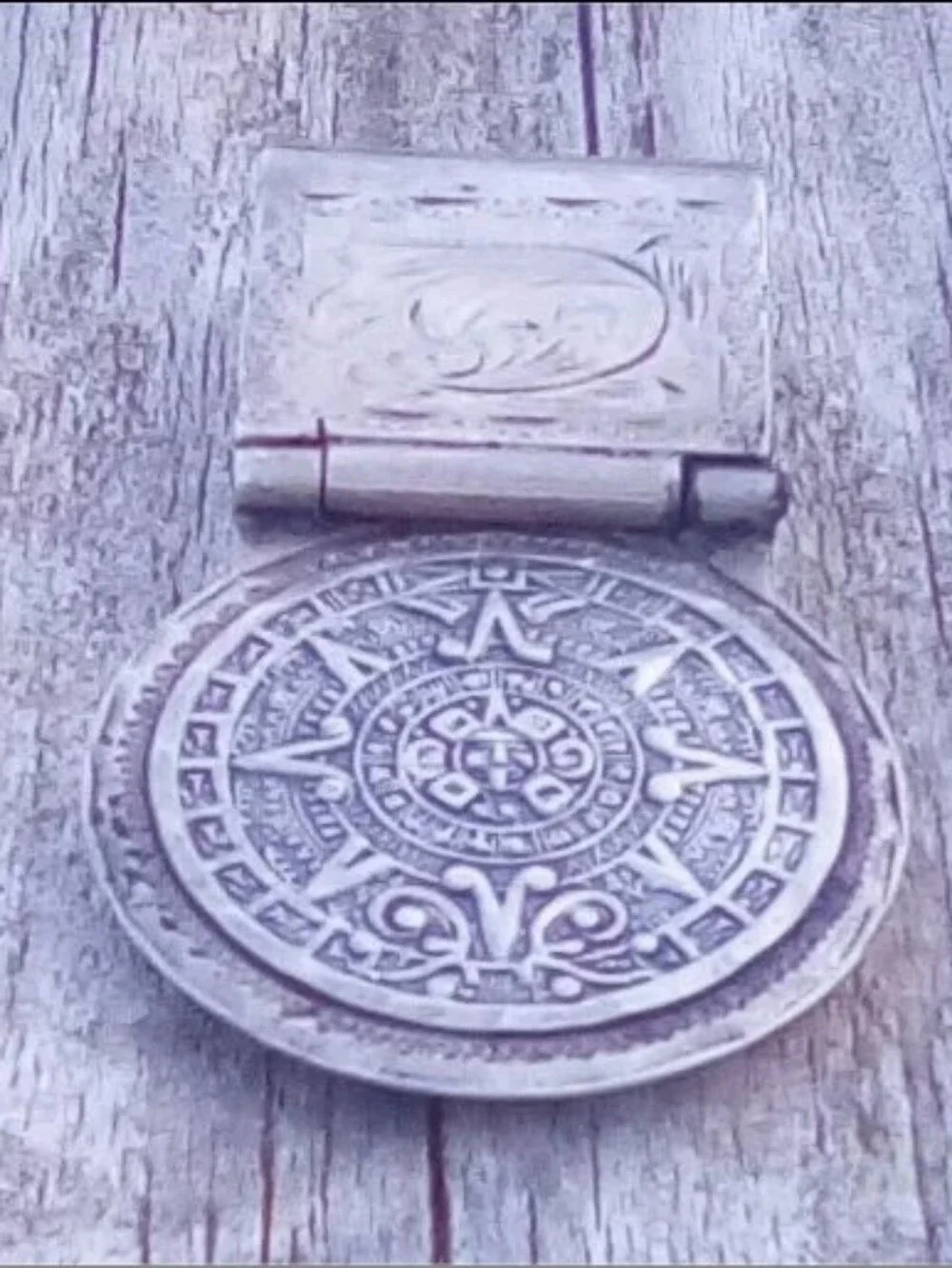 JOY-MEX 925 Sterling Silver Money Clip Aztec Calendar Mexican Vintage